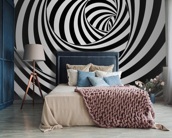 Fototapeta Czarno-biały wzór spirali, Fototapety Abstrakcja, Popularne Fototapety, u37165 - Tapeko.pl