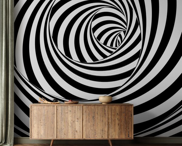 Fototapeta Czarno-biały wzór spirali, Fototapety Abstrakcja, Popularne Fototapety, u37165 - Tapeko.pl