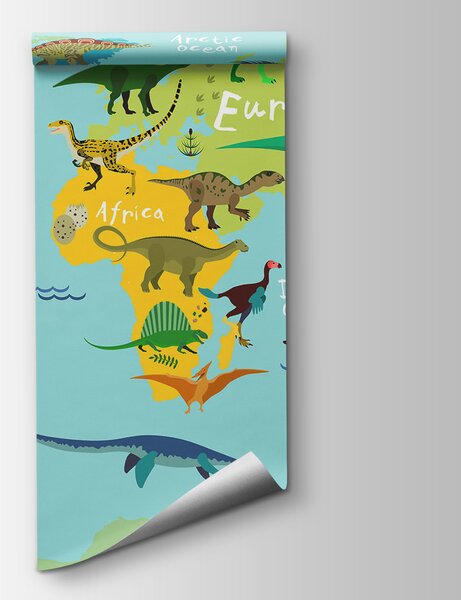 Fototapeta Mapa dinozaurów z białym tekstem, Fototapety Dinozaury, Popularne Fototapety, u50382 - Tapeko.pl