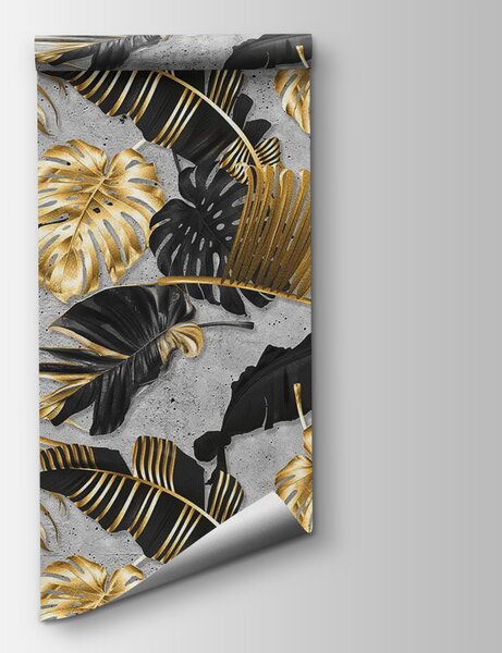 Fototapeta Eleganckie tropikalne liście na teksturowanym tle, Fototapety Las, Popularne Fototapety, u53280 - Tapeko.pl