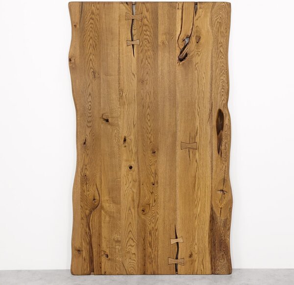 Drzwi przesuwne drewniane dębowe jednoskrzydłowe ONE BOARD RUSTIC olej brąz