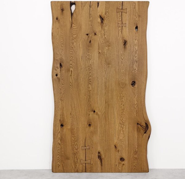 Drzwi przesuwne drewniane dębowe jednoskrzydłowe ONE BOARD RUSTIC olej brąz