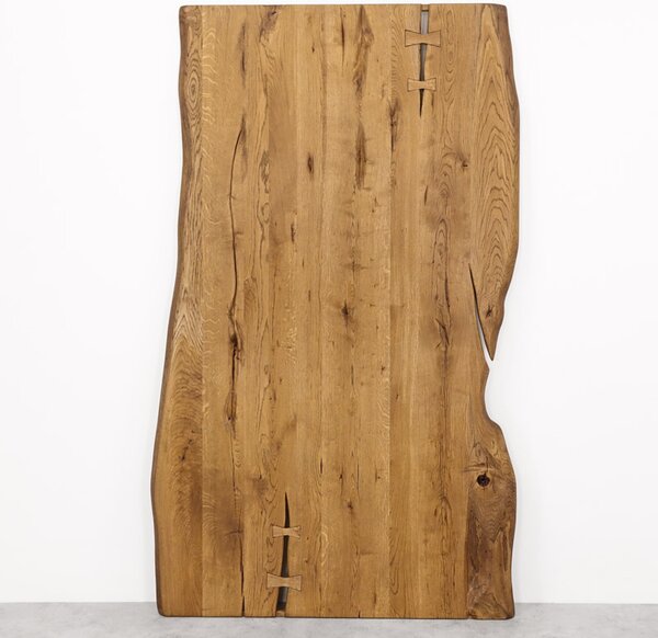 Drzwi przesuwne drewniane dębowe jednoskrzydłowe ONE BOARD RUSTIC olej brąz
