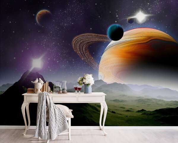 Fototapeta Planety i gwiazdy w kosmosie, Fototapety Kosmos, Popularne Fototapety, u57430 - Tapeko.pl
