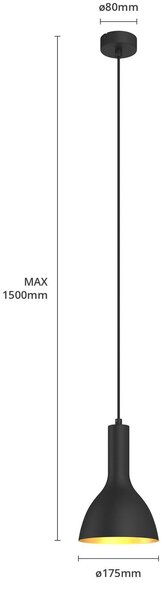 Lampa wisząca Cosmina Arcchio, możliwość ściemniania, czarny, kuchnia, metal, nowoczesny