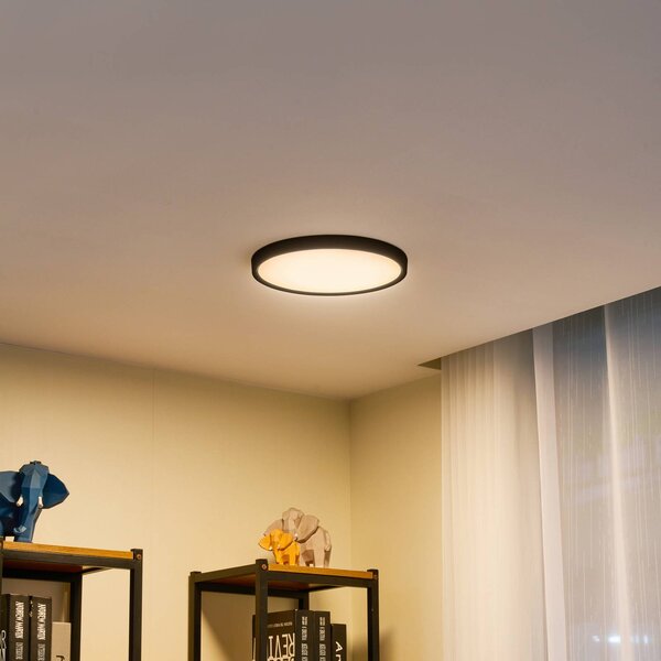 Lindby Lampa sufitowa LED Pravin, Ø 30 cm, ściemniana, czarna