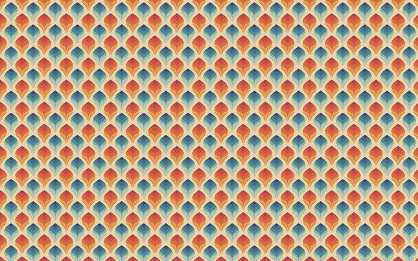 Fototapeta Wzór pomarańczowych i niebieskich liści, Fototapety Geometryczne, Popularne Fototapety, u71428 - Tapeko.pl
