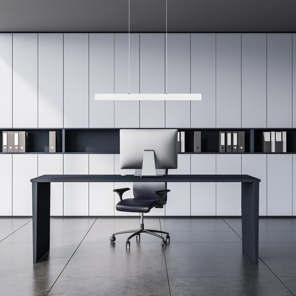 Biała lampa wisząca LED 76cm z metalu W76LED-4K-WEIß wymienny LED wyso