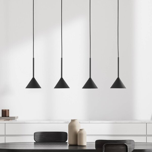 Lampa wisząca Cono TK Lighting, możliwość ściemniania, czarny, salon / jadalnia, metal, nowoczesny