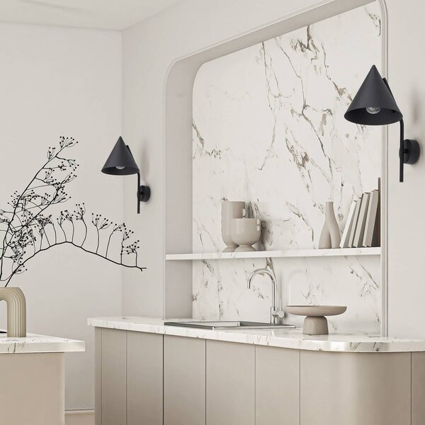 Kinkiet Cono TK Lighting, możliwość ściemniania, czarny, salon / jadalnia, metal, nowoczesny