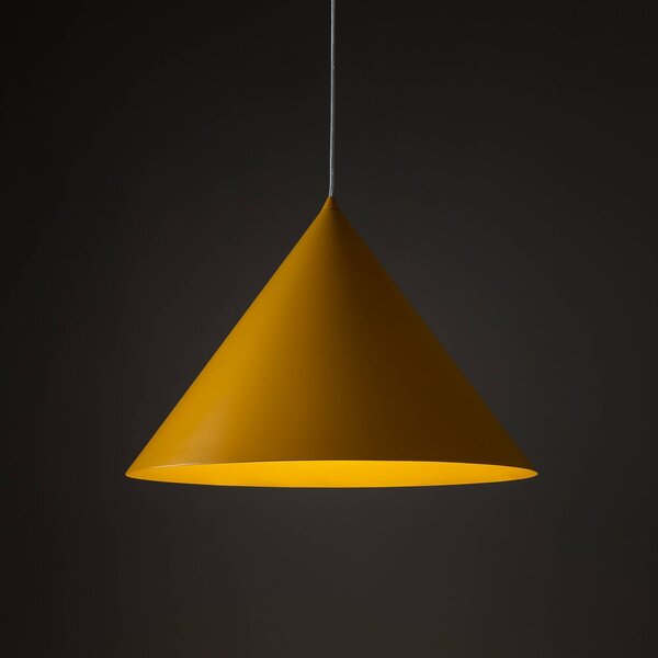 Żyrandol Cono, 1-punktowa, Ø 50 cm, żółta, E27 Cono TK Lighting, możliwość ściemniania, żółty / pomarańczowy, salon / jadalnia, metal, nowoczesny