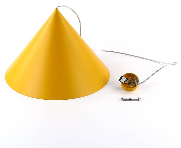 Żyrandol Cono, 1-punktowa, Ø 50 cm, żółta, E27 Cono TK Lighting, możliwość ściemniania, żółty / pomarańczowy, salon / jadalnia, metal, nowoczesny