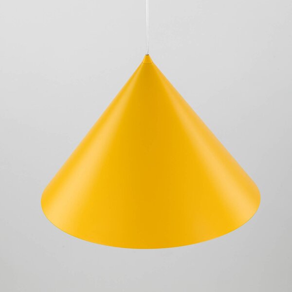 Żyrandol Cono, 1-punktowa, Ø 50 cm, żółta, E27 Cono TK Lighting, możliwość ściemniania, żółty / pomarańczowy, salon / jadalnia, metal, nowoczesny