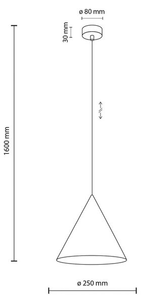 Lampa wisząca Cono TK Lighting, możliwość ściemniania, żółty / pomarańczowy, salon / jadalnia, metal, nowoczesny