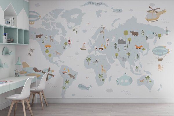Fototapeta Mapa świata, Fototapety z mapami świata, Popularne Fototapety, w03392 - Tapeko.pl