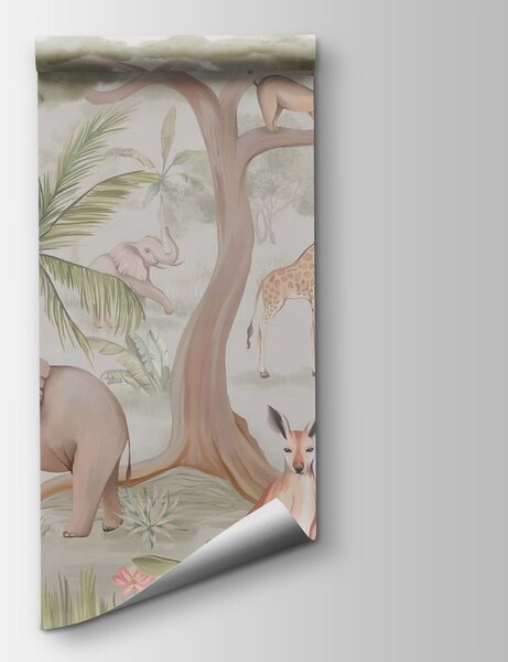 Fototapeta Tapeta ze zwierzętami i drzewami, Fototapety z zwierzętami, Popularne Fototapety, w03444 - Tapeko.pl