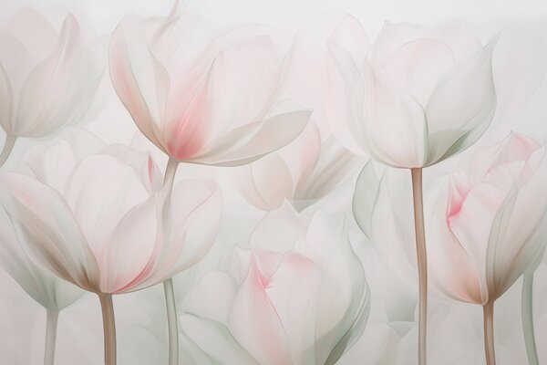 Fototapety Delikatne tulipany w pastelowych kolorach, Fototapety Kwiaty, w03442v1 : Uwalls.pl