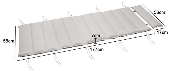 Mata na leżak saunowy BALI, 58x7x177cmcm, beżowa Detex