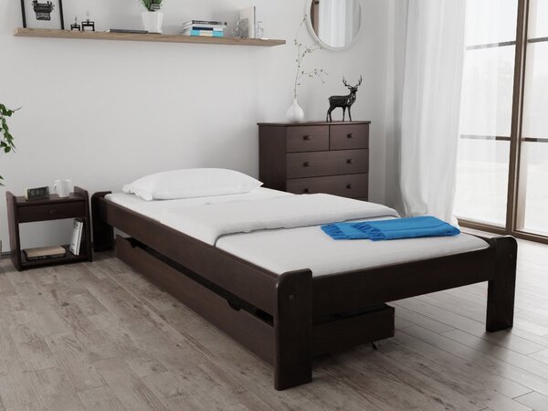 Łóżko ADA 120 x 200 cm, orzech Stelaż: Ze stelażem listwowym elastycznym, Materac: Materac Deluxe 10 cm