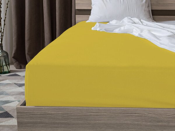 Jersey prześcieradło EXCLUSIVE żółte 200 x 220 cm