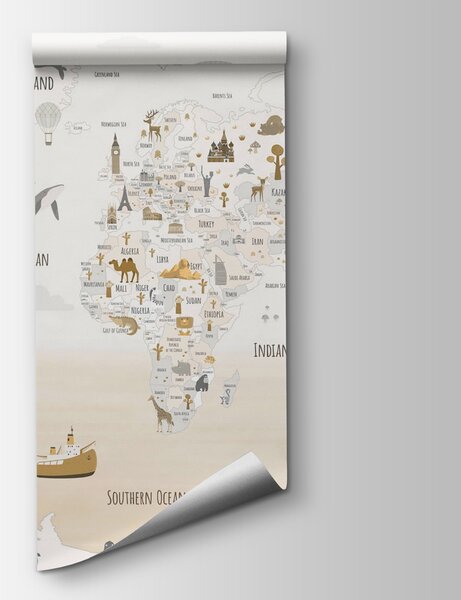 Fototapeta Mapa świata, Fototapety z mapami świata, Popularne Fototapety, w03410v1 - Tapeko.pl