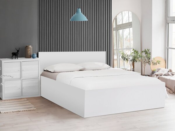 Łóżko SOFIA 180 x 200 cm, białe Stelaż: Ze stelażem listwowym elastycznym, Materac: Bez materaca