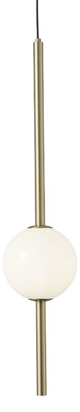 Melkita - lampa LED wisząca złota 58cm - szkło mleczne