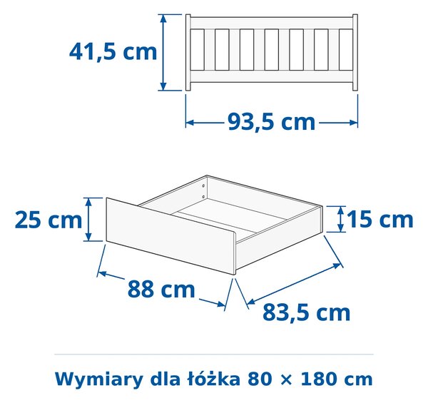 Niskie łóżko dla dziecka Efez - Wybór koloru