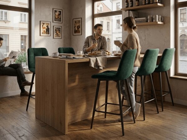 Hoker CHIC VELVET z czarnymi nogami, ciemnozielony