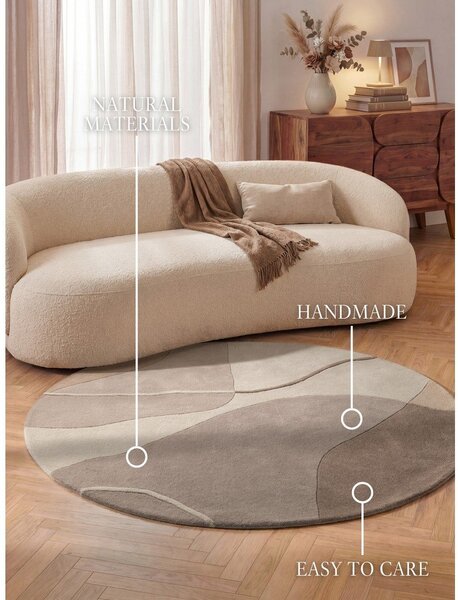 Brązowy/beżowy wełniany okrągły dywan ø 200 cm Virelle – Villeroy&Boch