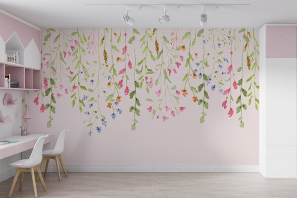 Fototapeta Malowanie kwiatów i liści, Popularna Fototapeta, Popularna Fototapeta, w03475 - Muralas.pl