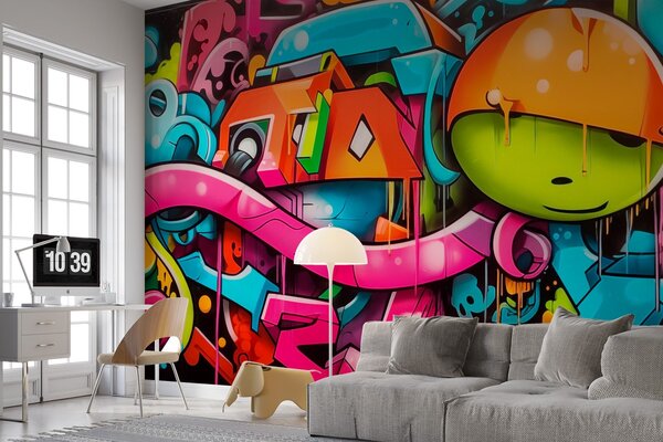 Fototapeta Graffiti na ścianie, Fototapety Młodzieżowe, Popularne Fototapety, w03688 - Tapeko.pl