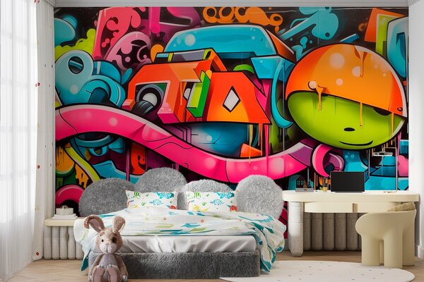 Fototapeta Graffiti na ścianie, Fototapety Młodzieżowe, Popularne Fototapety, w03688 - Tapeko.pl