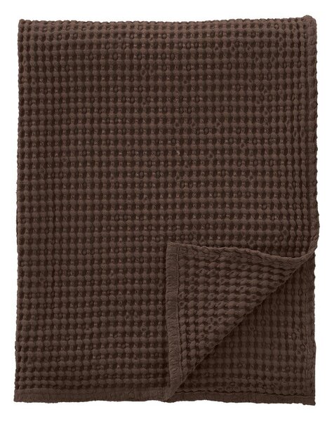 Ciemnobrązowy bawełniany koc 150x200 cm Jaipur Chunky Waffle – Pineapple Elephant
