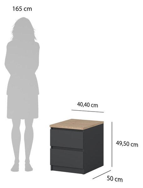 Ciemnoszara szafka nocna Naia – Tvilum