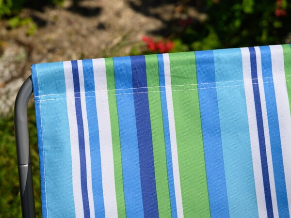 Zestaw 2 składanych leżaków plażowych SAND, niebiesko-biały
