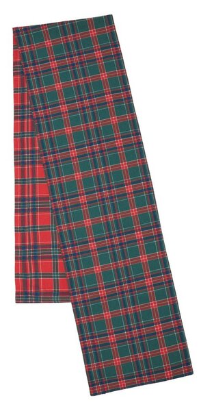 Bawełniany bieżnik ze świątecznym motywem 220x32 cm Christmas Tartan Check – Catherine Lansfield