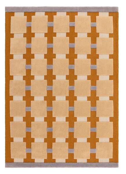 Dywan z mieszanki wełny tkany ręcznie w kolorze ochry 160x230 cm Mallory – MADE