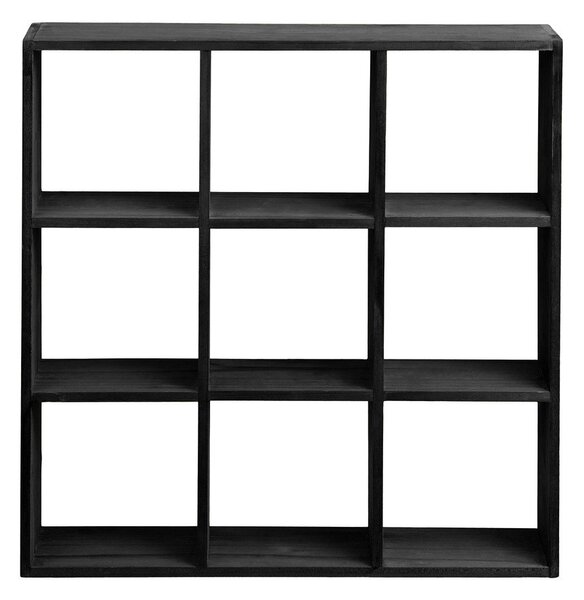 Czarna wielopoziomowa półka z litego drewna sosnowego 46 cm Moss – House Nordic