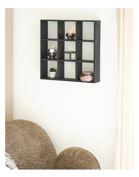 Czarna wielopoziomowa półka z litego drewna sosnowego 46 cm Moss – House Nordic
