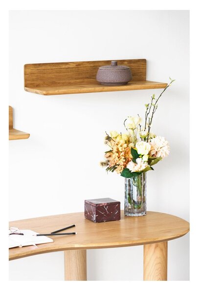 Półka z litego drewna dębowego w jasnym naturalnym kolorze 60 cm Salina – House Nordic