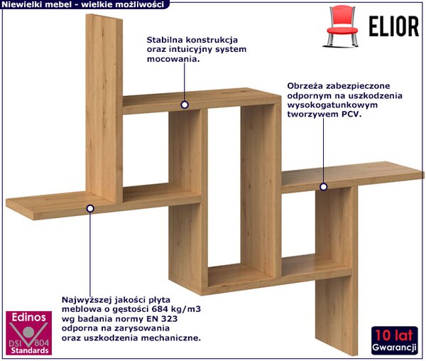 Skandynawski regał wiszący w kolorze dąb artisan D0-D35