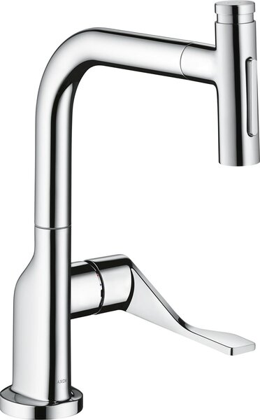 Hansgrohe jednouchwytowa bateria kuchenna AXOR CITTERIO DN 15, z sBox, wyciągana wylewka o wyglądzie stali nierdzewnej