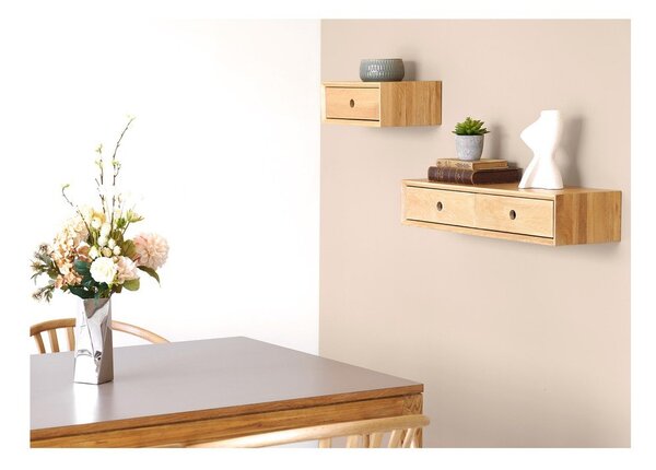 Półka z litego drewna dębowego w jasnym naturalnym kolorze 80 cm Luzern – House Nordic