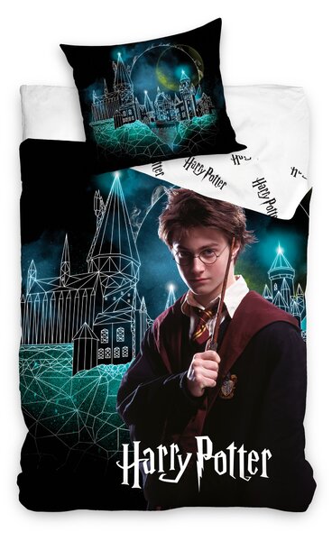 Pościel dziecięca HARRY POTTER z różdżką czarna