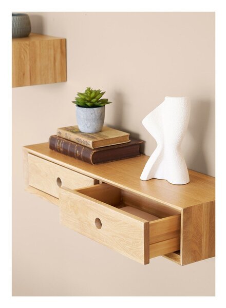 Półka z litego drewna dębowego w jasnym naturalnym kolorze 80 cm Luzern – House Nordic