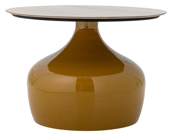 Żółty okrągły stolik z ceramicznym blatem ø 60 cm Lecco – Bloomingville