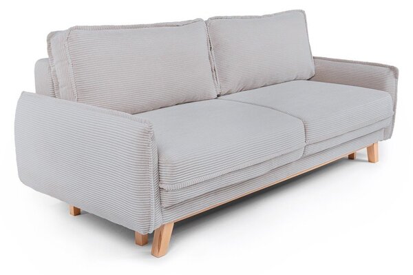 Jasnoszara sztruksowa rozkładana/ze schowkiem sofa 218 cm Tori – Bonami Selection