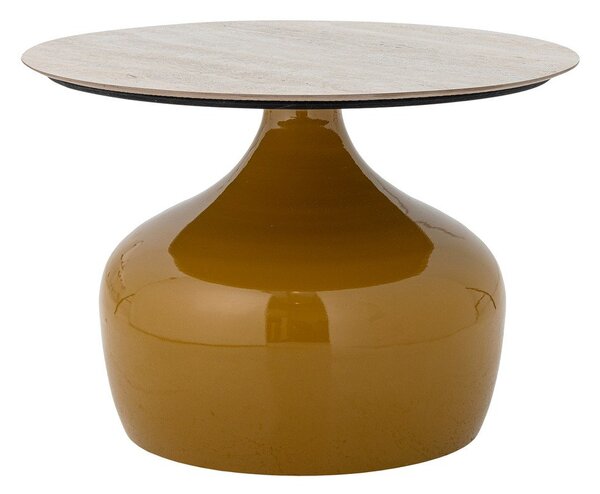 Żółty okrągły stolik z ceramicznym blatem ø 60 cm Lecco – Bloomingville