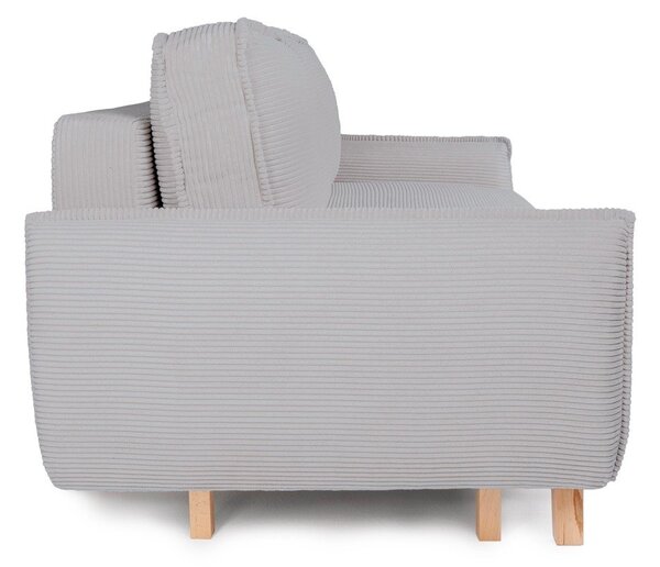 Jasnoszara sztruksowa rozkładana/ze schowkiem sofa 218 cm Tori – Bonami Selection